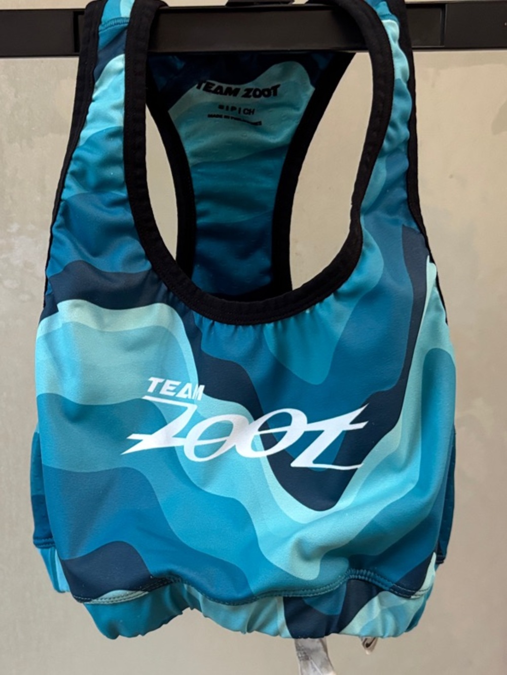 Zoot Women’s Teal & Navy Wave Racerback Sports Bra Run Bra